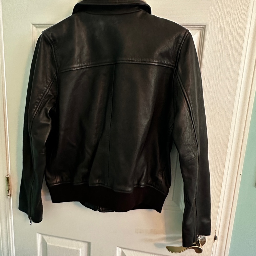 NWOT Treasure & Bond Leather jacket - faux shearling removable collar - medium - Picture 6 of 8